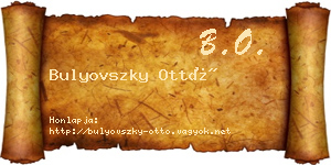 Bulyovszky Ottó névjegykártya